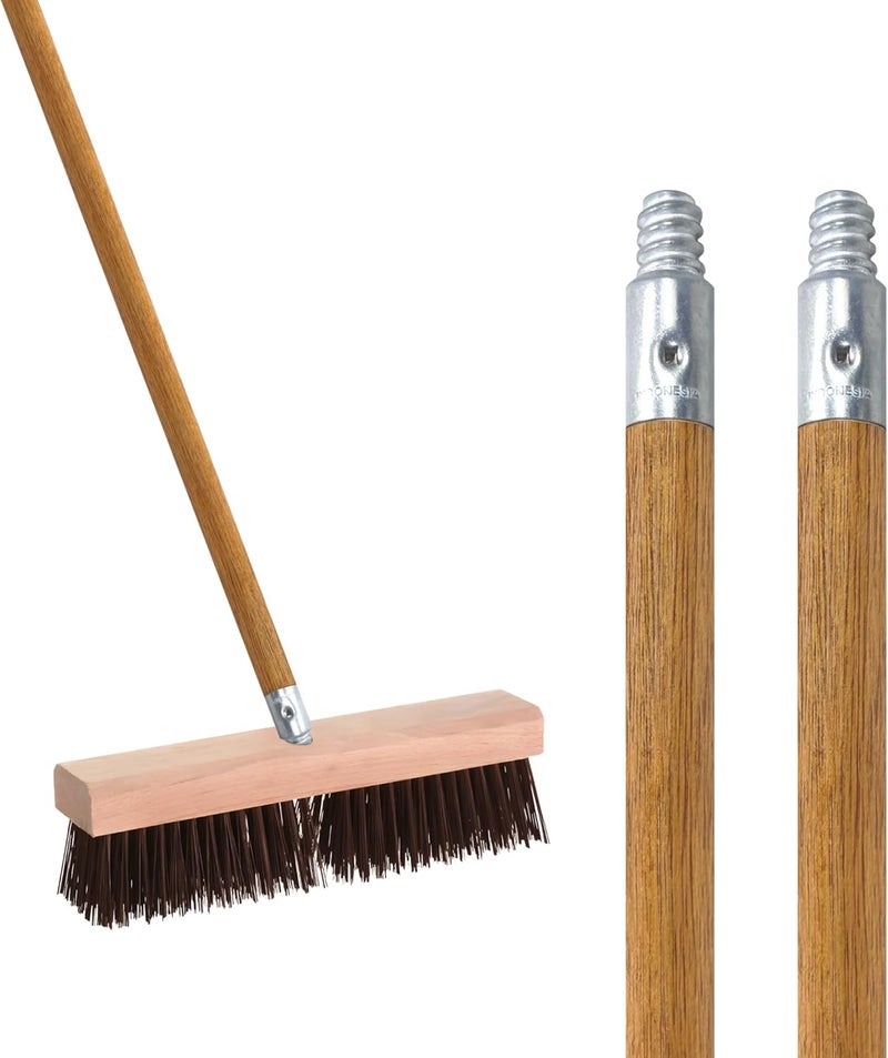 ILOT Commercial Products 54-inch Replacement Wood Broom Handle with Threaded Metal Tip and Lacquered for Floor Cleaning Sweeping in Home and Office (Pack of 2) - Image 1